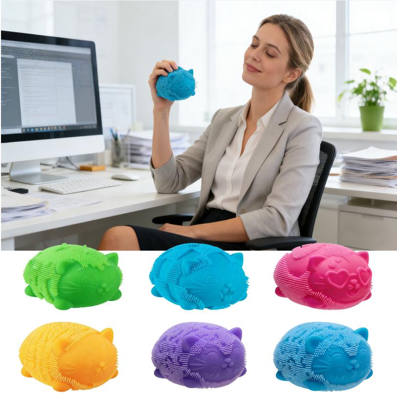 NeeDoh Cute Pet Squeeze Cat-Shaped Stress Relief Toy