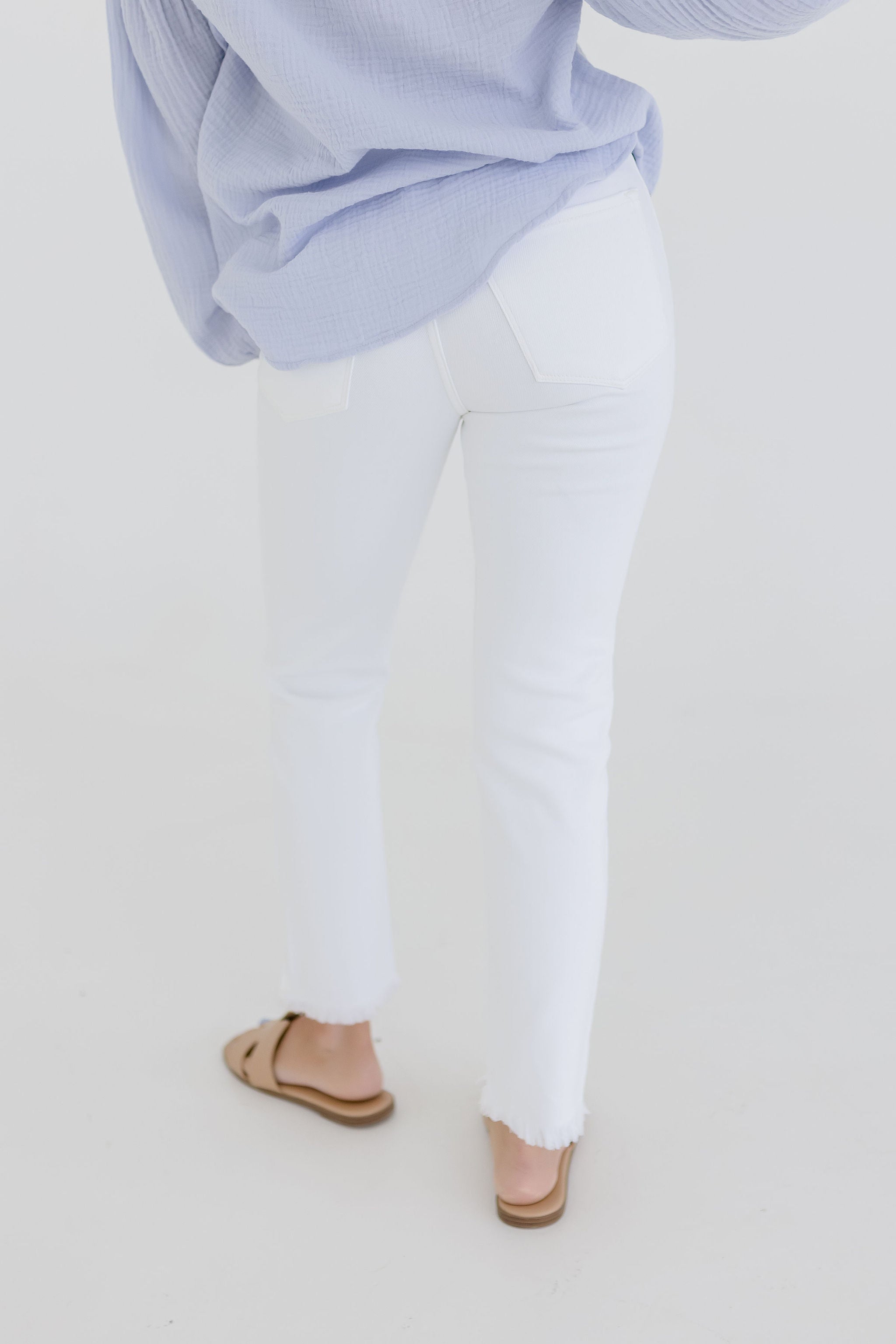 Monique High Rise Straight Leg Jeans White