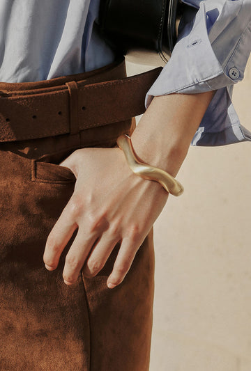 Sculptural Gold Bracelet